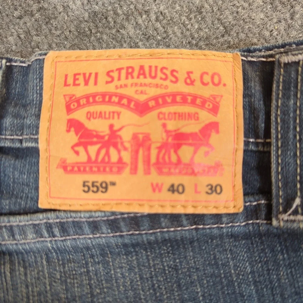 Levis 559 Relaxed Straight Jeans Men 40x30 Blue Denim WaterLess 00559-0463 #2694
